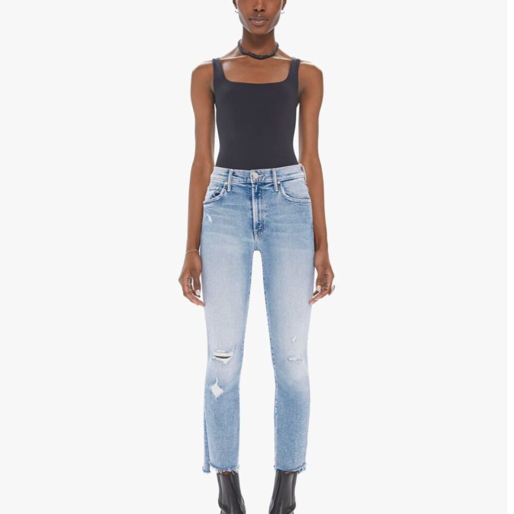 MOTHER The Insider Crop Step Fray Jeans Size 30